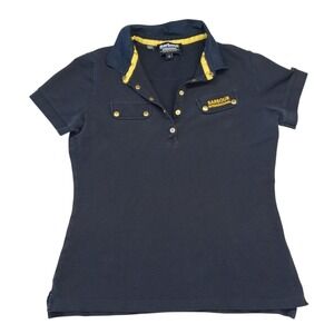 Barbour International Polo Shirt Kids 10 Black Motorcycle Sporting Classic